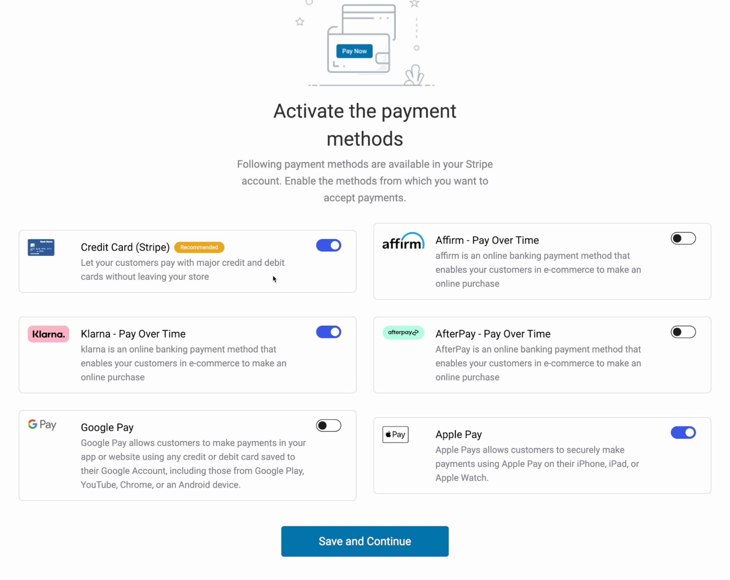 Activate BNPL payment methods along with FunnelKit pay