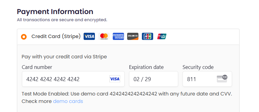 stripe link authentication none option