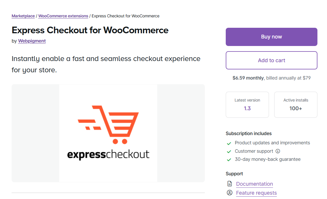 Express checkout for woocommerce plugin