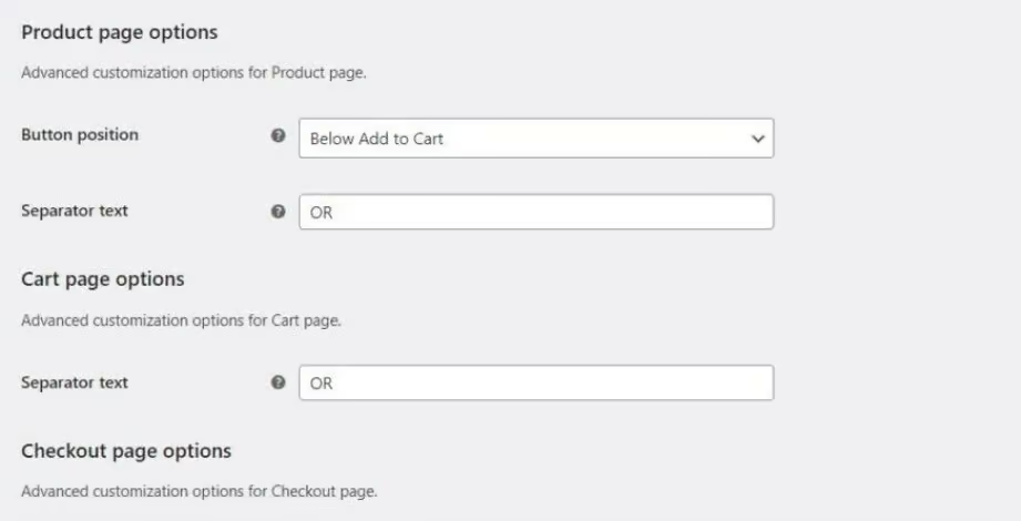 google pay express checkout product page options