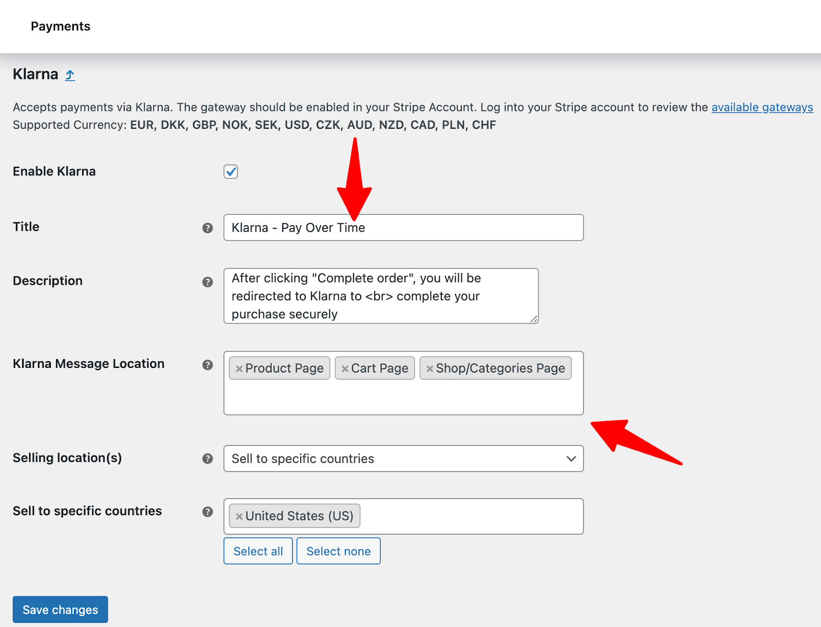 configure klarna payment gateway