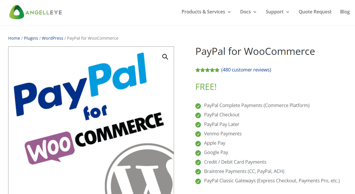 Paypal for woocommerce by angelleye